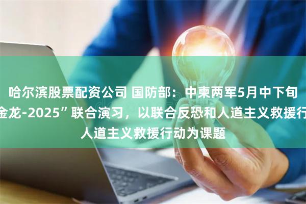 哈尔滨股票配资公司 国防部：中柬两军5月中下旬将举行“金龙-2025”联合演习，以联合反恐和人道主义救援行动为课题