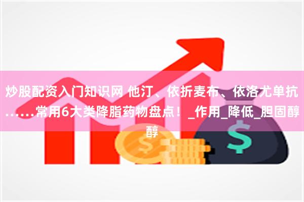 炒股配资入门知识网 他汀、依折麦布、依洛尤单抗……常用6大类降脂药物盘点！_作用_降低_胆固醇